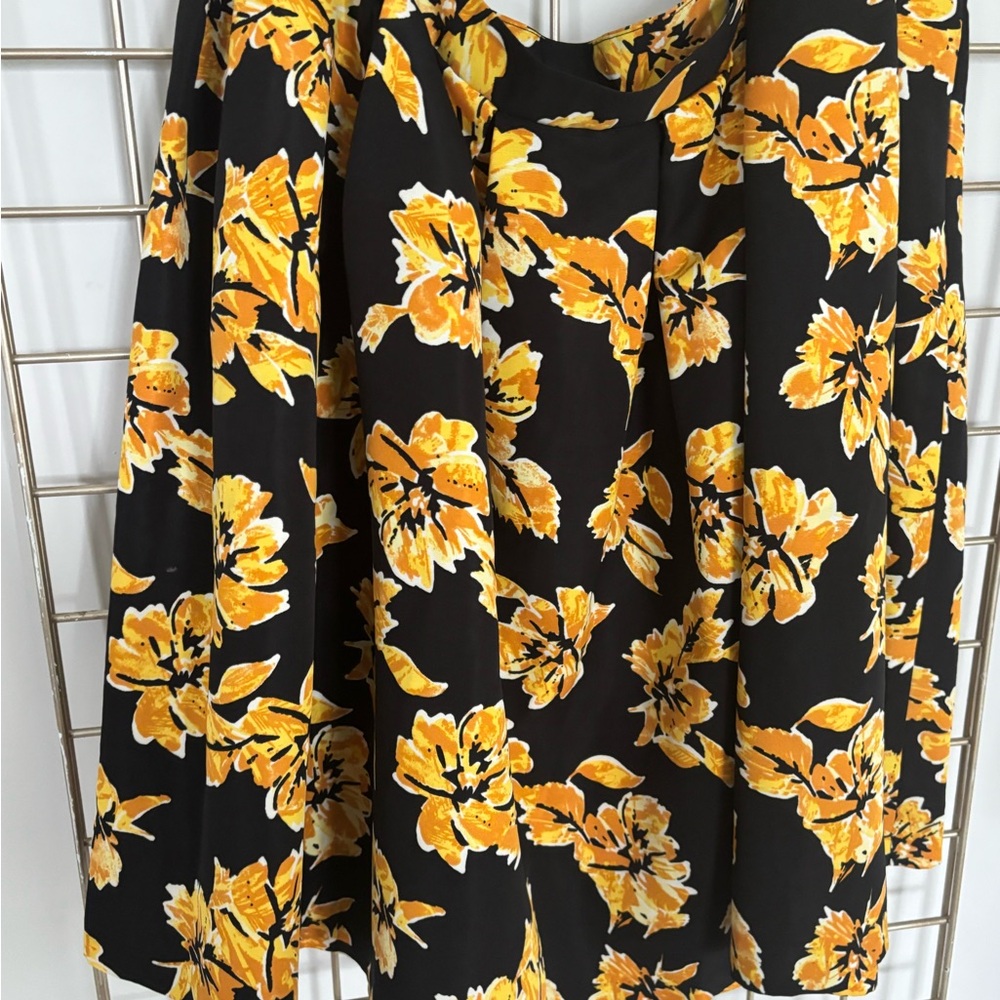 Floral Black and Yellow Skirt
